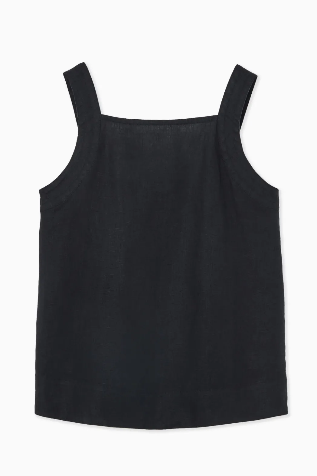 Discount COS TIE-BACK LINEN TOP NAVY