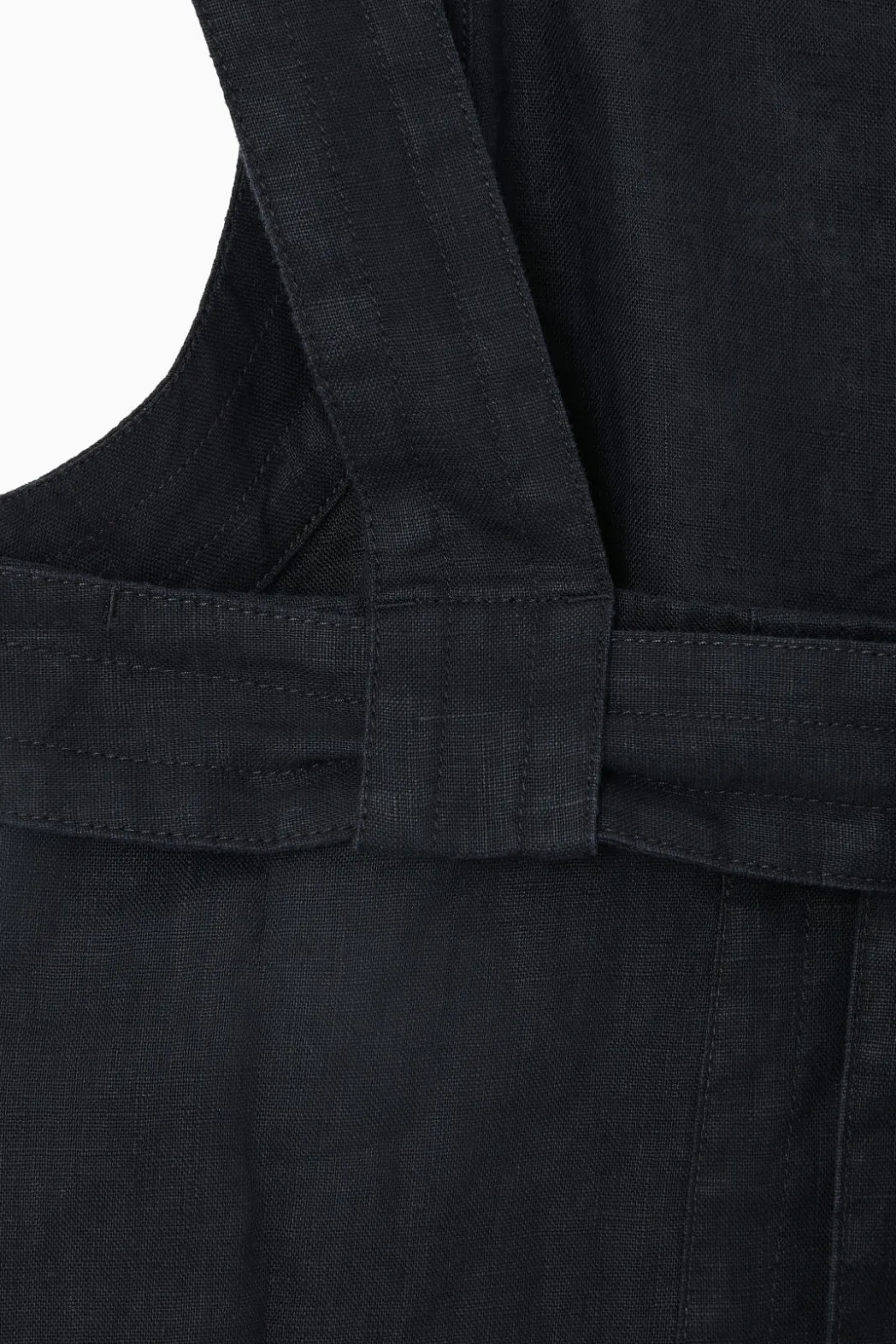Discount COS TIE-BACK LINEN TOP NAVY