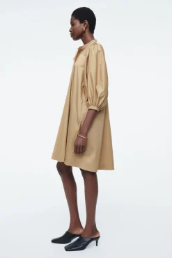 Hot COS TIE-DETAIL PLEATED MINI DRESS BEIGE