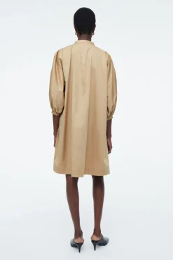 Hot COS TIE-DETAIL PLEATED MINI DRESS BEIGE