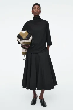 Online COS TIE-NECK JERSEY TOP BLACK