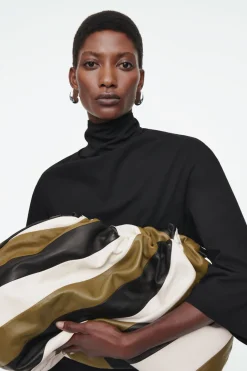 Online COS TIE-NECK JERSEY TOP BLACK