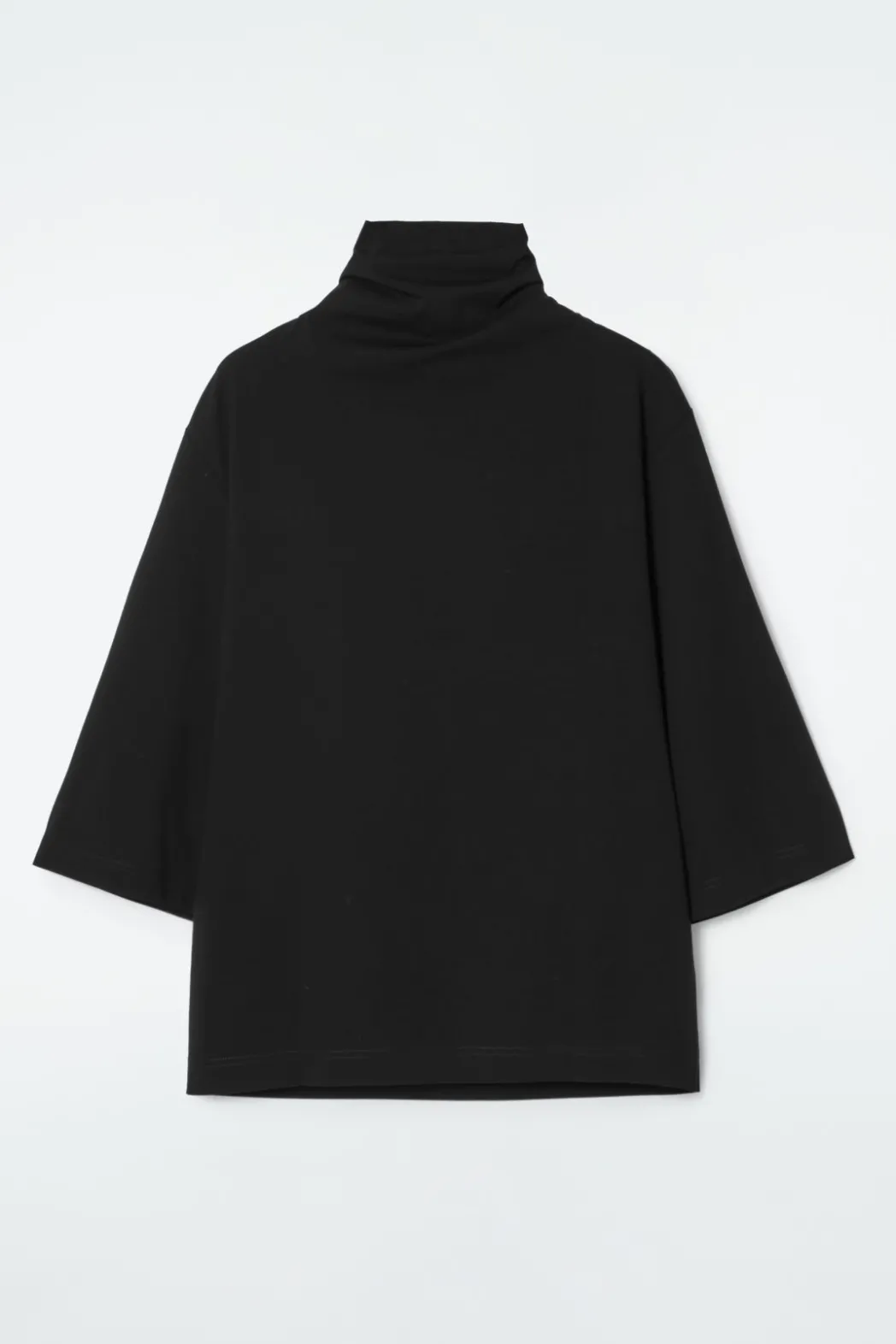 Online COS TIE-NECK JERSEY TOP BLACK