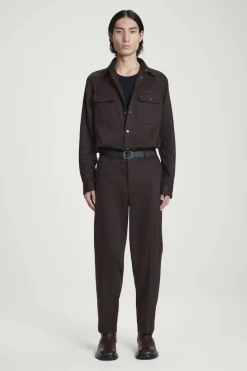 Clearance COS TOPSTITCHED TAPERED PANTS BROWN
