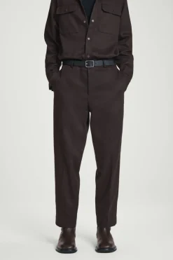 Clearance COS TOPSTITCHED TAPERED PANTS BROWN