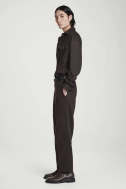 Clearance COS TOPSTITCHED TAPERED PANTS BROWN