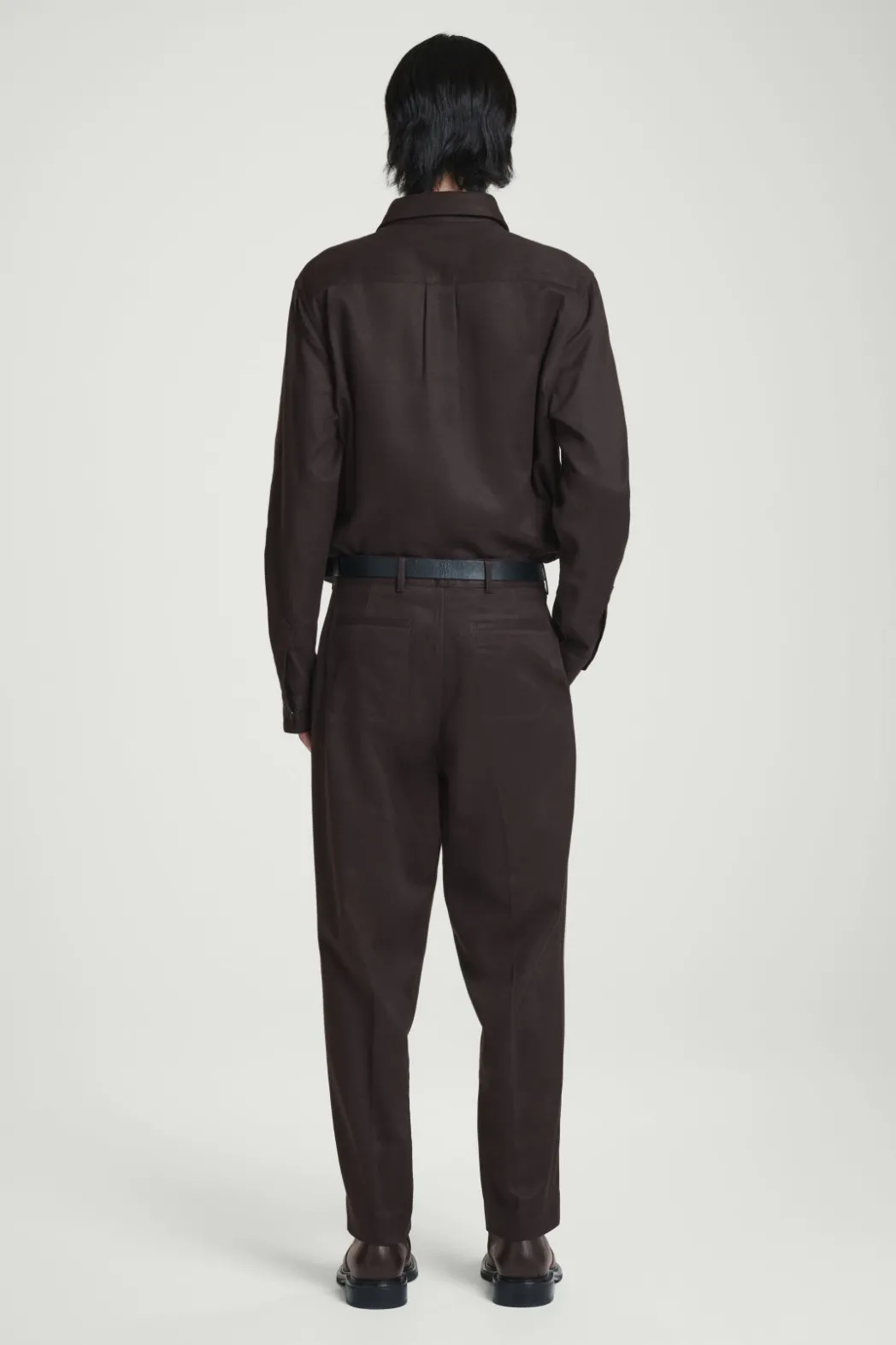 Clearance COS TOPSTITCHED TAPERED PANTS BROWN