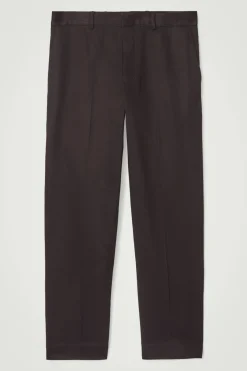 Clearance COS TOPSTITCHED TAPERED PANTS BROWN