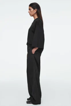 Discount COS TRAPEZE RELAXED T-SHIRT BLACK