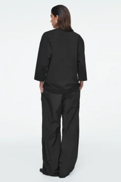 Discount COS TRAPEZE RELAXED T-SHIRT BLACK