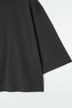 Discount COS TRAPEZE RELAXED T-SHIRT BLACK