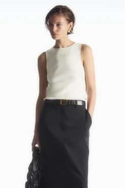 COS TUBULAR KNITTED TANK TOP IVORY