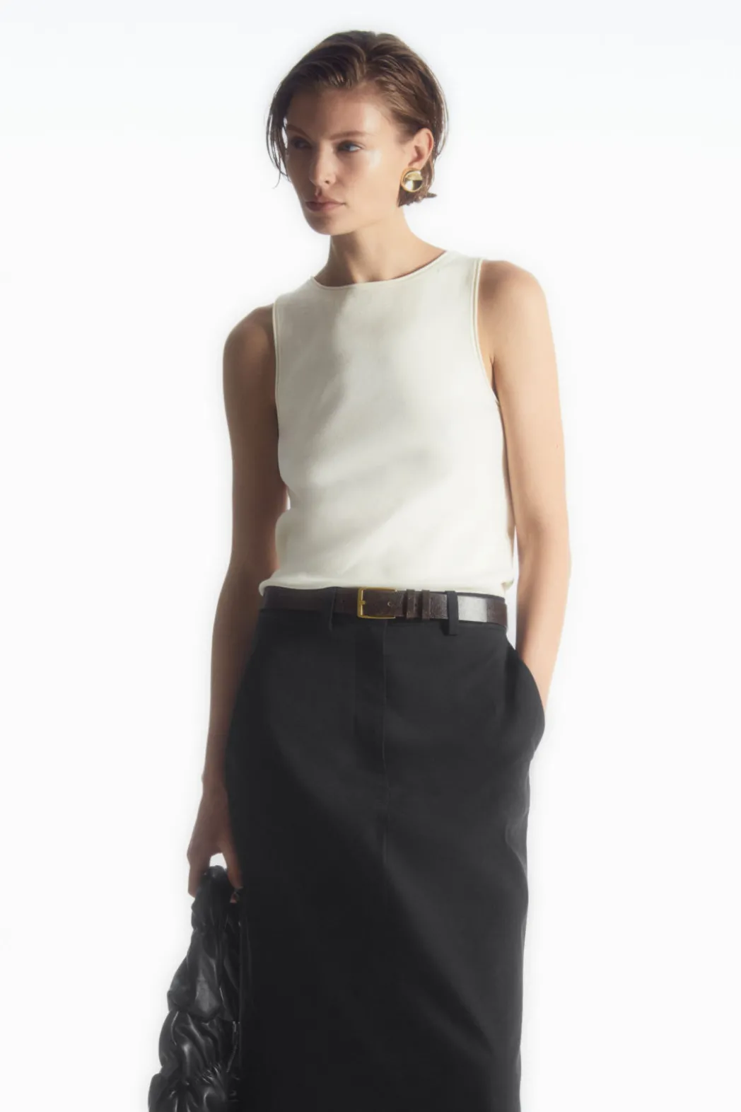 COS TUBULAR KNITTED TANK TOP IVORY
