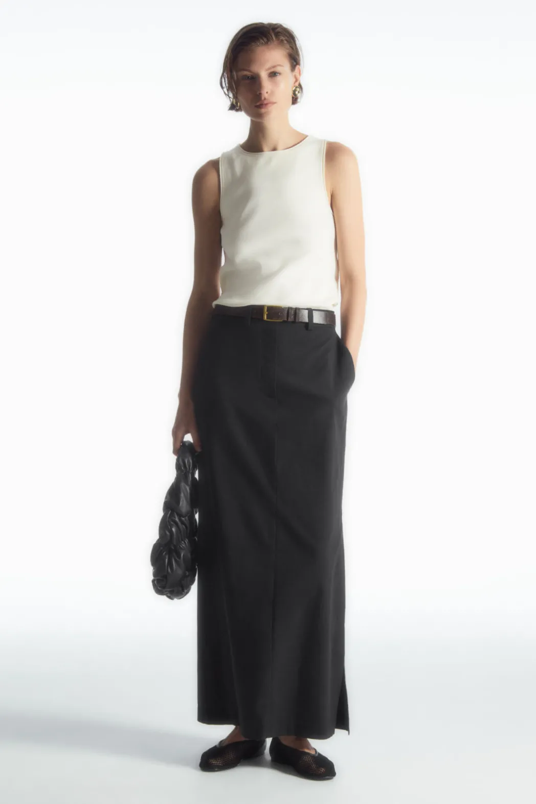 COS TUBULAR KNITTED TANK TOP IVORY