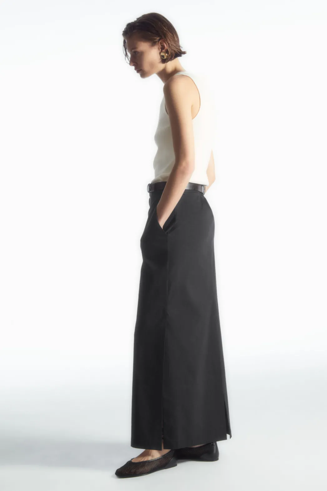 COS TUBULAR KNITTED TANK TOP IVORY