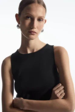 Best COS TUBULAR KNITTED TANK TOP BLACK