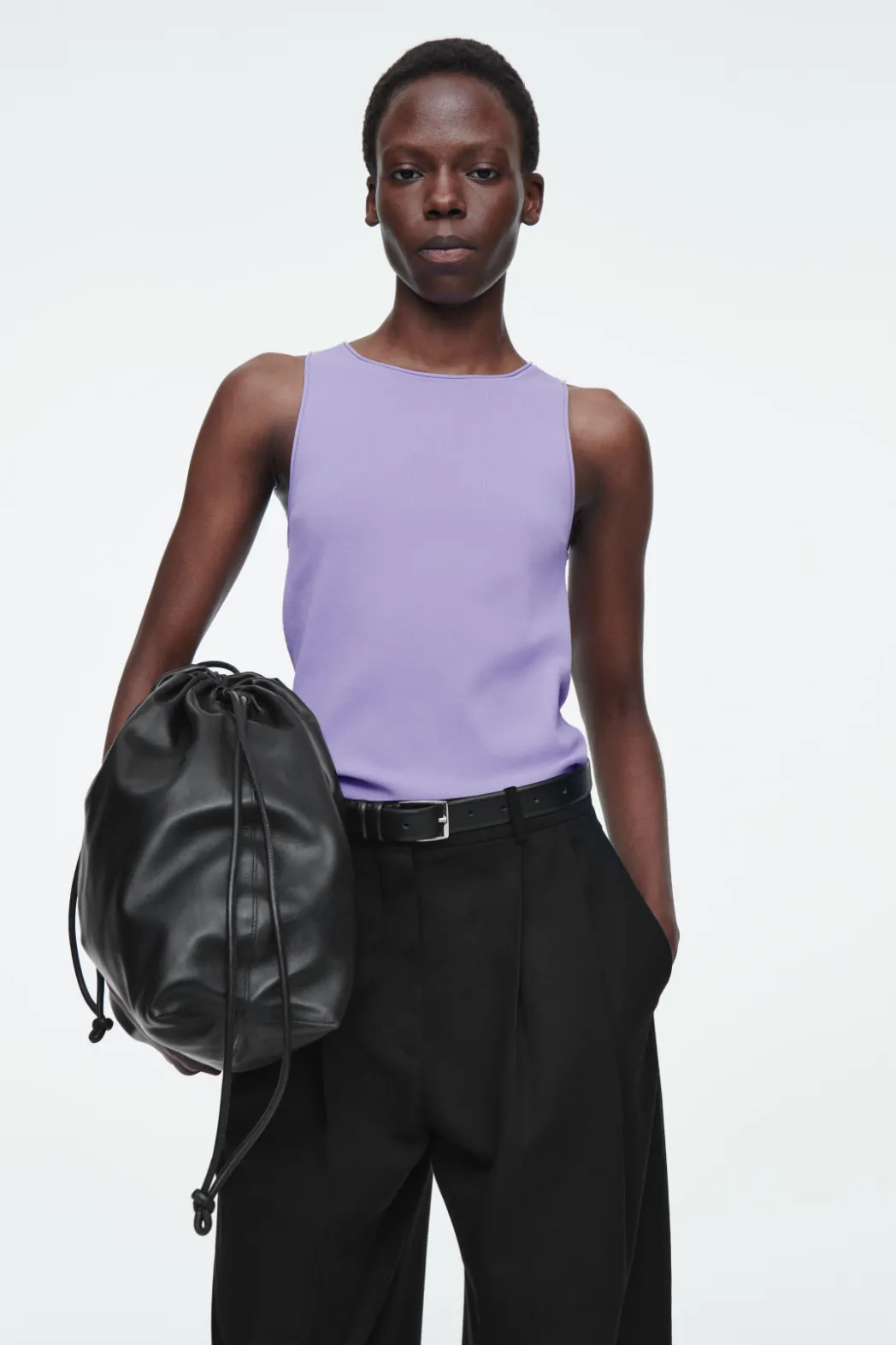 Sale COS TUBULAR KNITTED TANK TOP LILAC