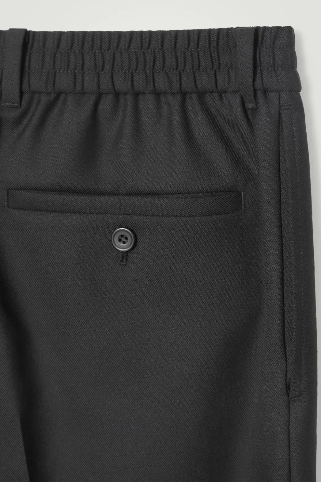 Online COS TURN-UP WOOL-BLEND PANTS BLACK