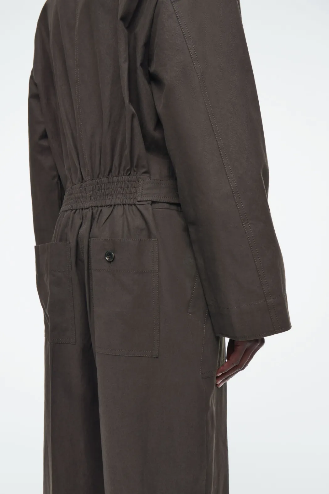 Outlet COS TWILL BOILERSUIT DARK BROWN