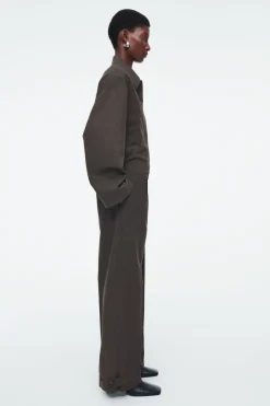 Outlet COS TWILL BOILERSUIT DARK BROWN