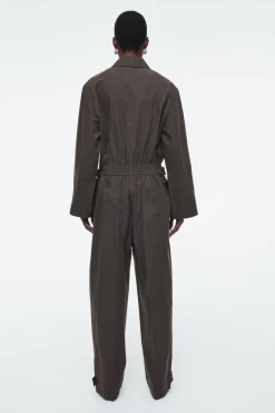 Outlet COS TWILL BOILERSUIT DARK BROWN