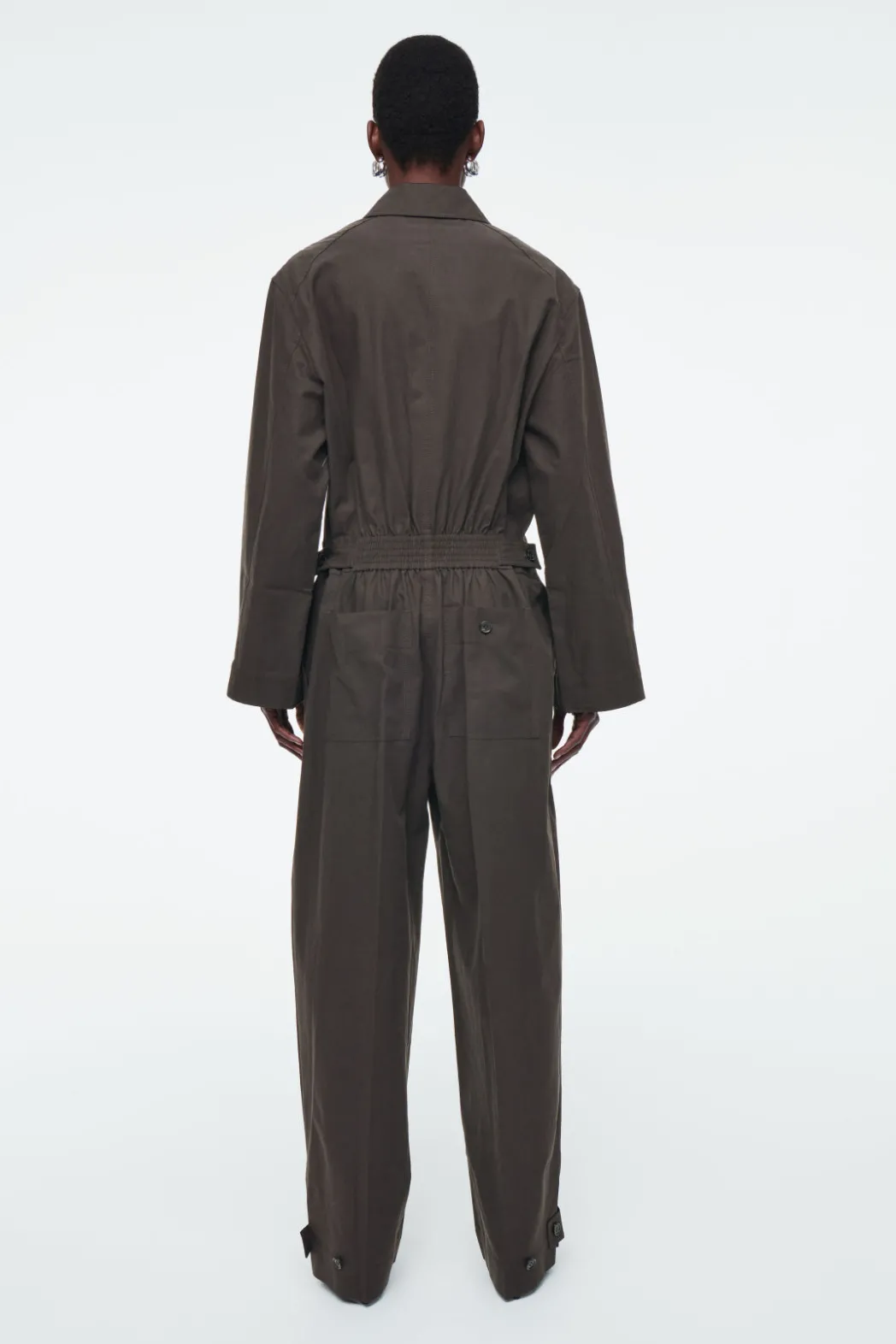 Outlet COS TWILL BOILERSUIT DARK BROWN