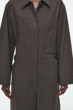 Outlet COS TWILL BOILERSUIT DARK BROWN