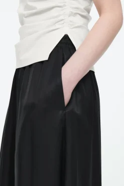 Online COS TWILL PALAZZO PANTS BLACK