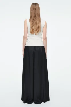 Online COS TWILL PALAZZO PANTS BLACK