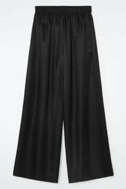 Online COS TWILL PALAZZO PANTS BLACK