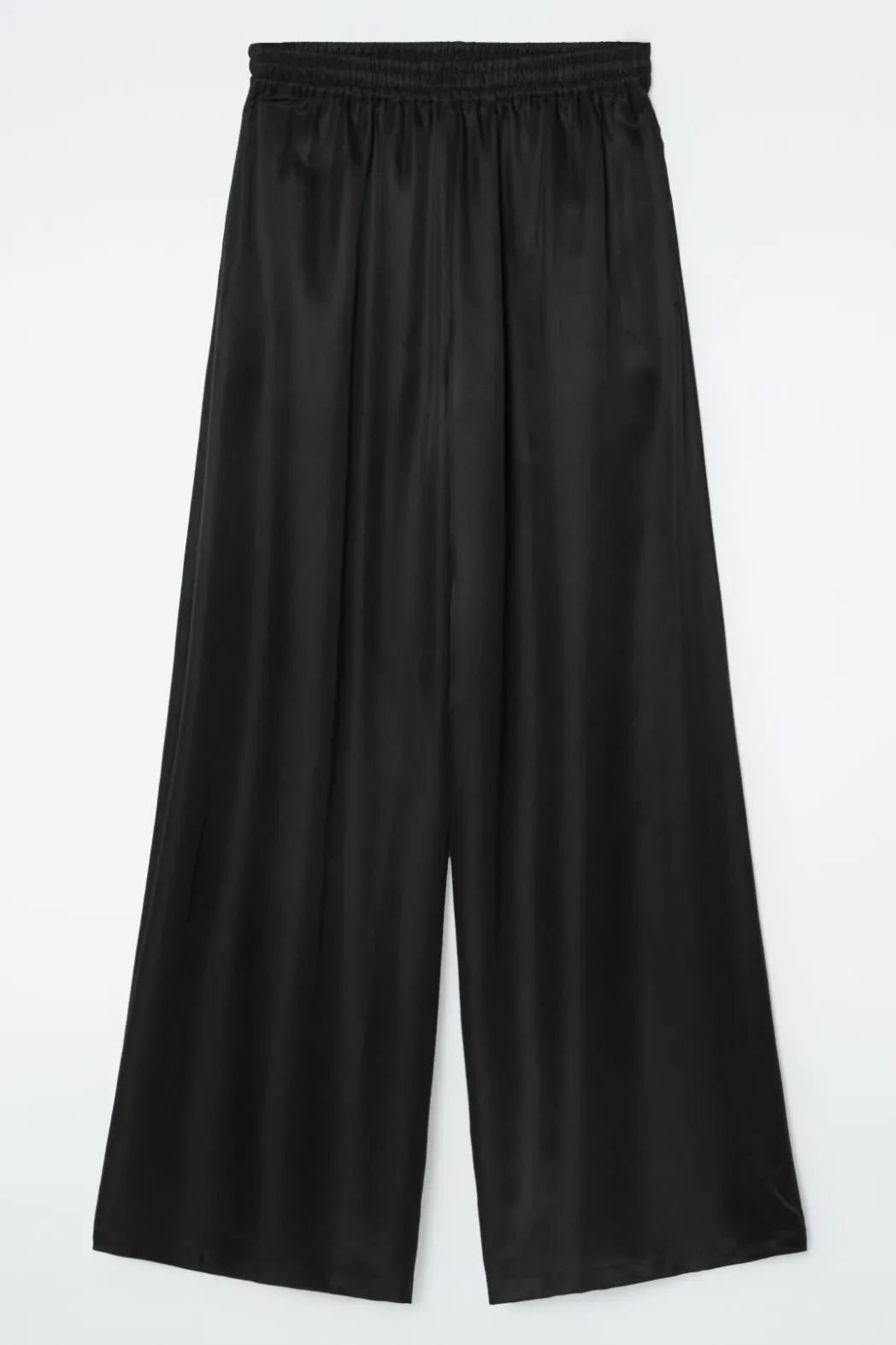 Online COS TWILL PALAZZO PANTS BLACK
