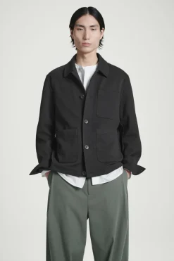 COS TWILL UTILITY JACKET BLACK