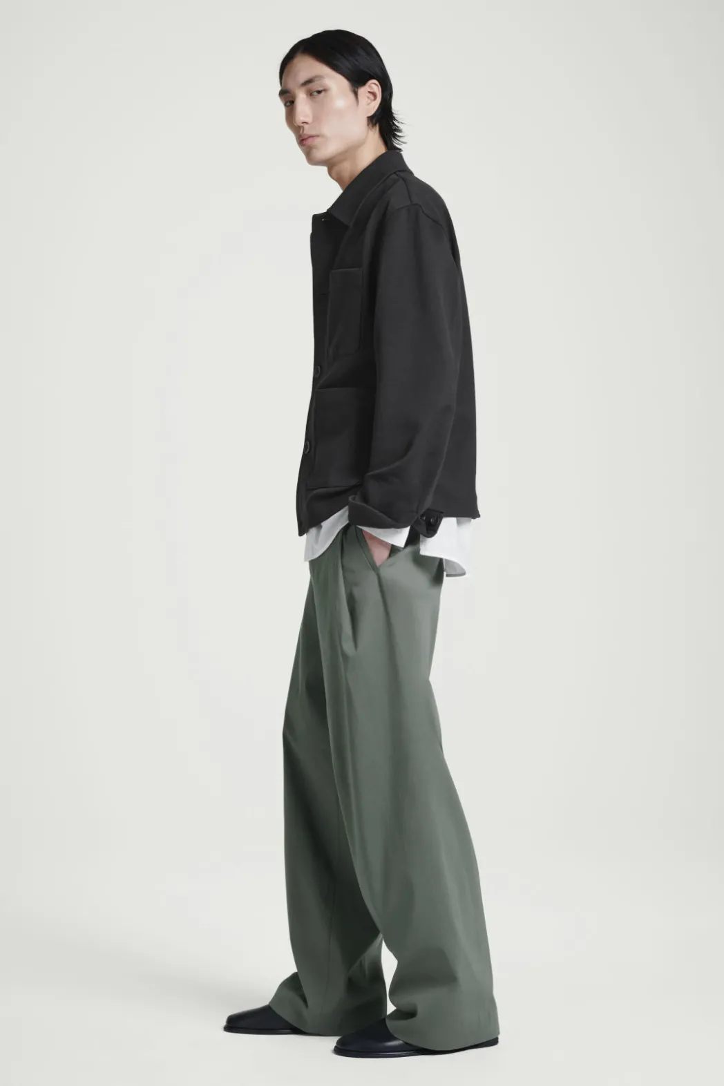 COS TWILL UTILITY JACKET BLACK