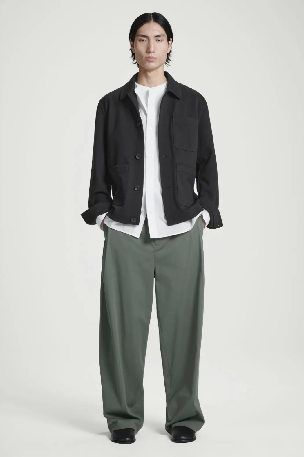 COS TWILL UTILITY JACKET BLACK