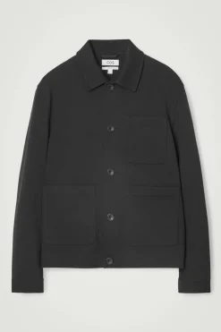 COS TWILL UTILITY JACKET BLACK