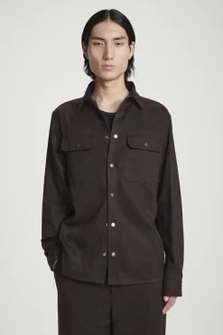 New COS TWILL UTILITY OVERSHIRT BROWN