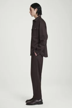 New COS TWILL UTILITY OVERSHIRT BROWN