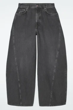 COS TWIST BARREL-LEG JEANS WASHED BLACK