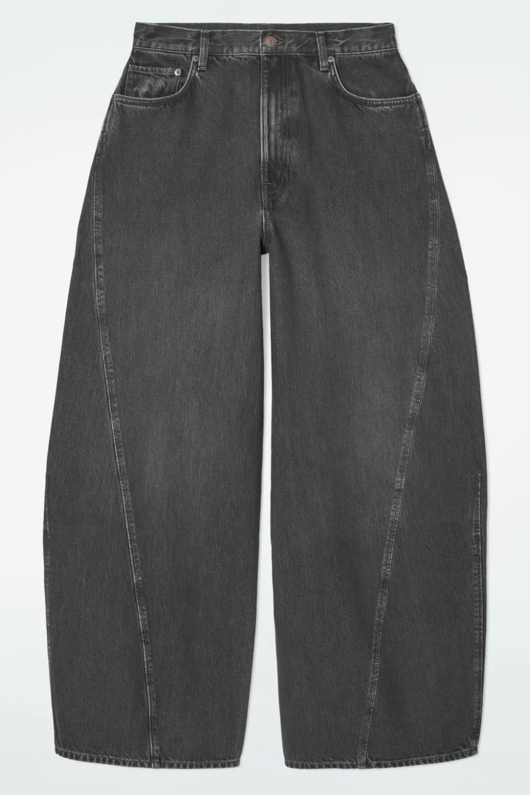 COS TWIST BARREL-LEG JEANS WASHED BLACK