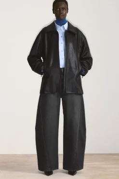 COS TWIST BARREL-LEG JEANS WASHED BLACK