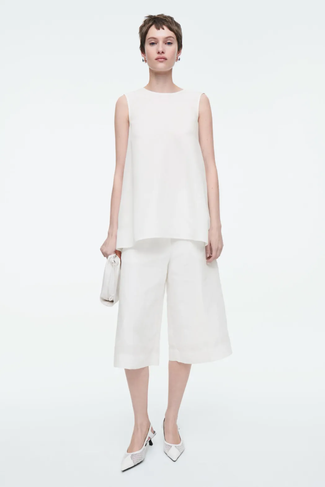 Best COS TWIST-BACK SLEEVELESS TOP WHITE