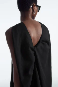 New COS TWIST-DETAIL MINI DRESS BLACK