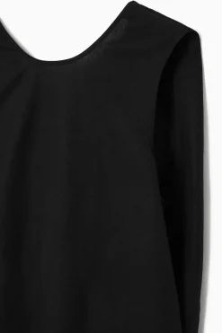New COS TWIST-DETAIL MINI DRESS BLACK
