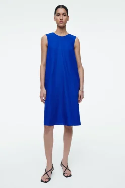 Discount COS TWIST-DETAIL MINI DRESS BRIGHT BLUE