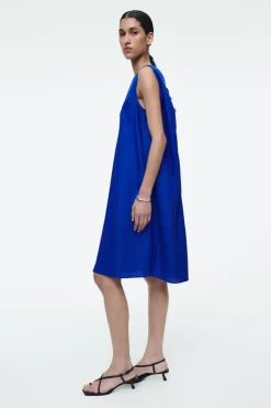 Discount COS TWIST-DETAIL MINI DRESS BRIGHT BLUE