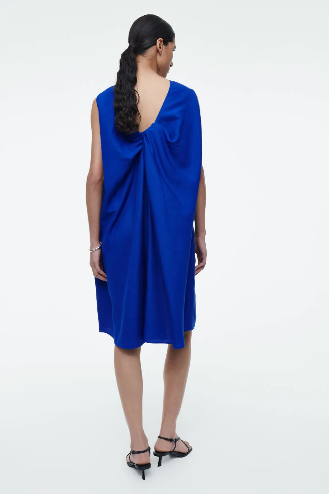 Discount COS TWIST-DETAIL MINI DRESS BRIGHT BLUE