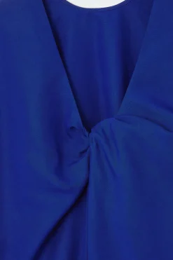 Discount COS TWIST-DETAIL MINI DRESS BRIGHT BLUE