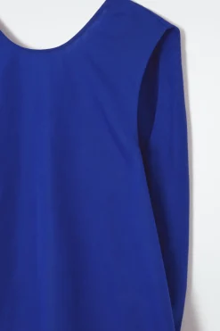 Discount COS TWIST-DETAIL MINI DRESS BRIGHT BLUE
