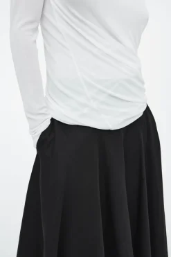 New COS TWISTED-HEM SILK TOP WHITE