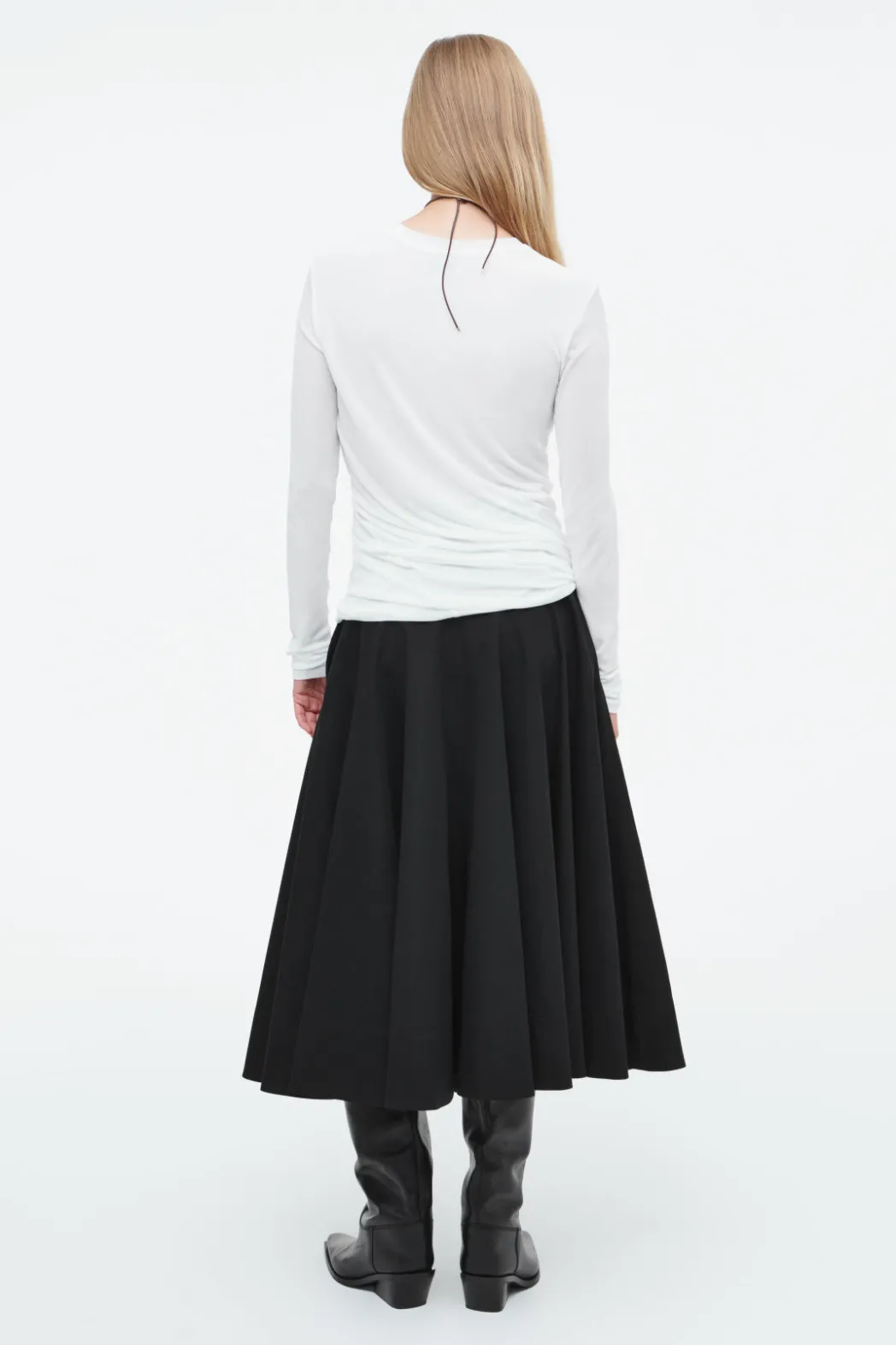New COS TWISTED-HEM SILK TOP WHITE